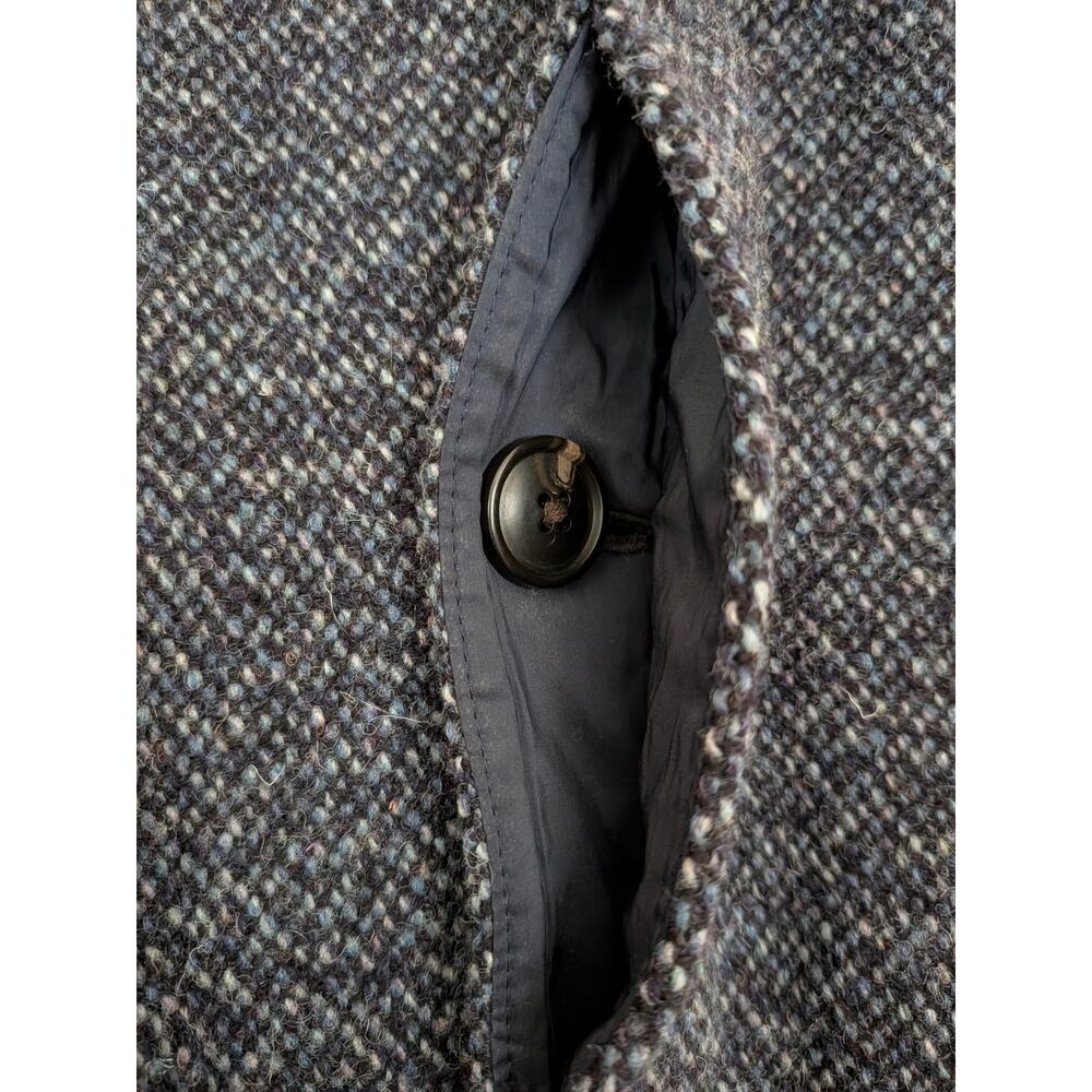 Bonobos Men's Italian Wool Raglan Trench Coat Herringbone Medium Blue Size M EUC - Picture 5 of 10